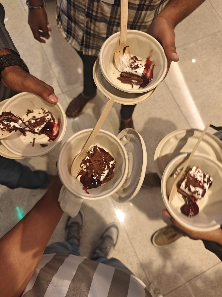 Desserts shared with colleagues after lunch at the AWS Summit